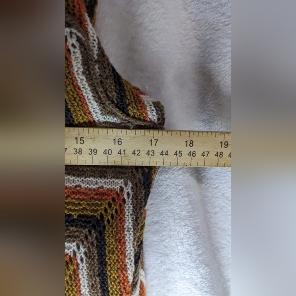 FREE PEOPLE Retro Wool Blend Brown Rhianon Chevron Sweater Dress Size SP - Picture 12 of 15